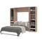 Bestar Cielo 99W Full Murphy Bed with 2 Narrow Shelving Units (98W), Rustic Brown & White 80896-000009 - alternate 6